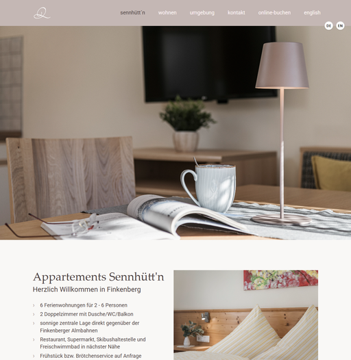 Design Startseite Apartments Sennhütte Finkenberg