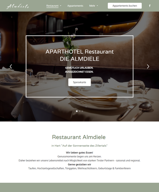 Design Startseite Almdiele Hart