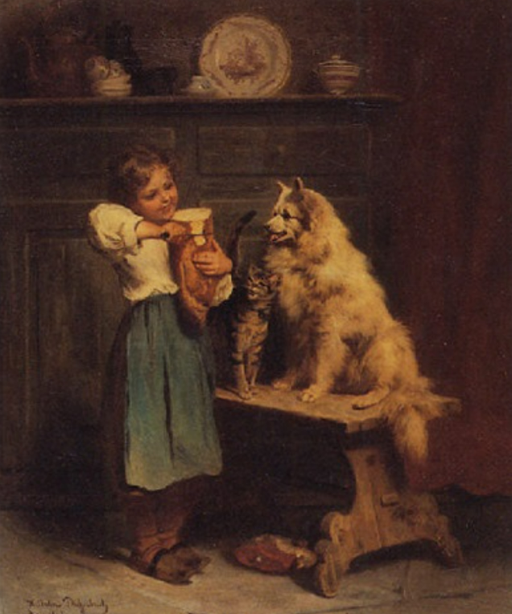 Anton Heinrich Dieffenbach (1831 - 1914): Afternoon snack (1867), Öl auf Leinwand