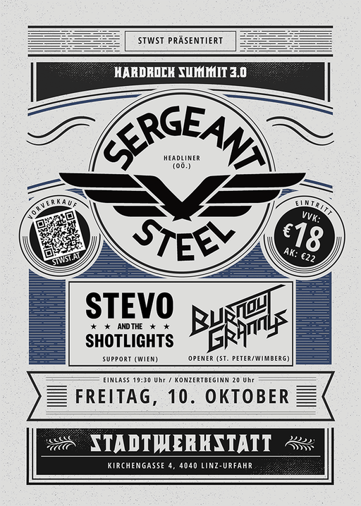 Sergeant Steel live 2025 Hardrock Summit 3.0 Stadtwerkstatt Linz Burnout Grannys
