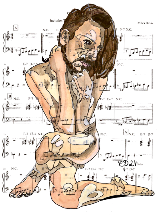 "So What", January 1, 2024 (aquarel on paper, sheet music, 21x29,7)