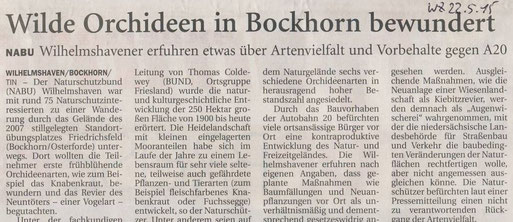 Wilhelmshavener Zeitung v. 22.5.2015