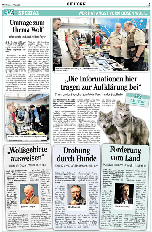 Aller Zeitung vom 27.04.2015