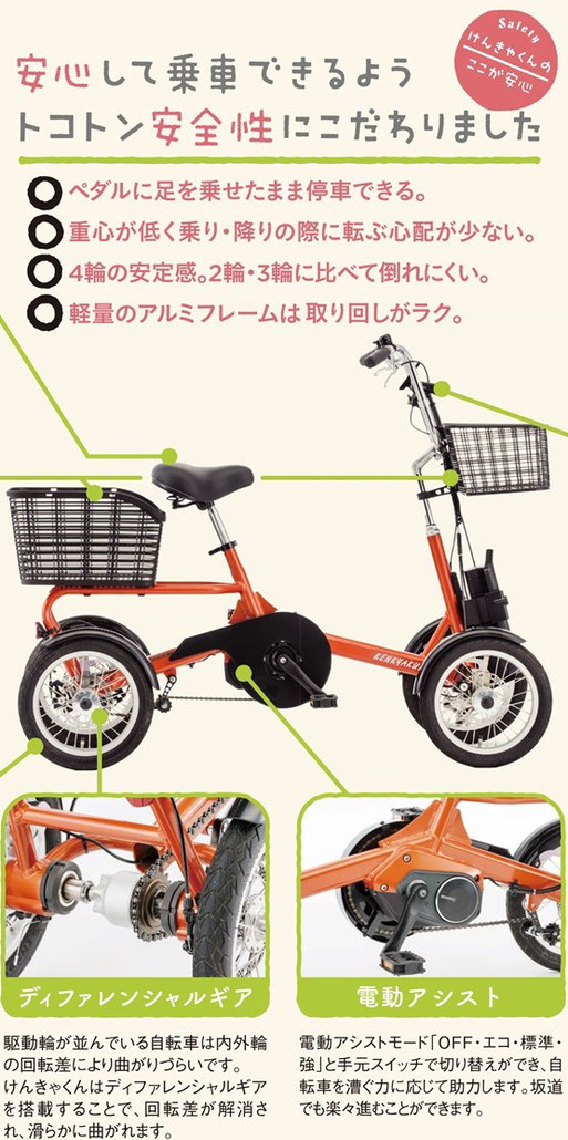 四輪自転車　けんきゃくん