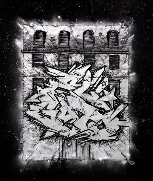 ELGATO - graffiti peinture streetart noir et blanc lamaise collectif