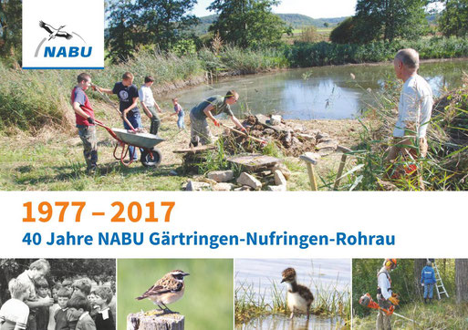 Deckblatt der Broschüre zum 40-jährigen Jubiläum der NABU-Ortsgruppe Gärtringen-Nufringen-Rohrau.