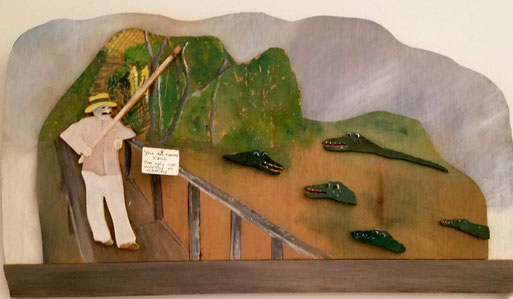 Baba fishing at the Center