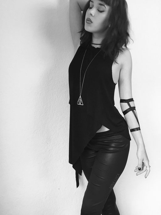 image: nina luca, dark fashion, dark style, dark wear, dark clothes, madness is clothing, deathly hallows, swiss blogger, swiss fashion blogger, dark fashion blog, dark style blog, dark fashion blogger, black fashion