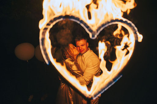 Feuerherz für Hochzeit, Feuerherz berlin buchen, Feuerherz buchen