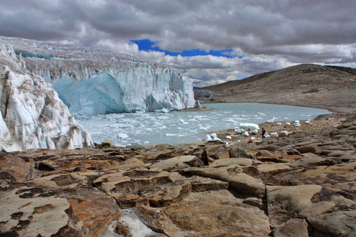 Die Eiskappe des Quelccaya schrumpft