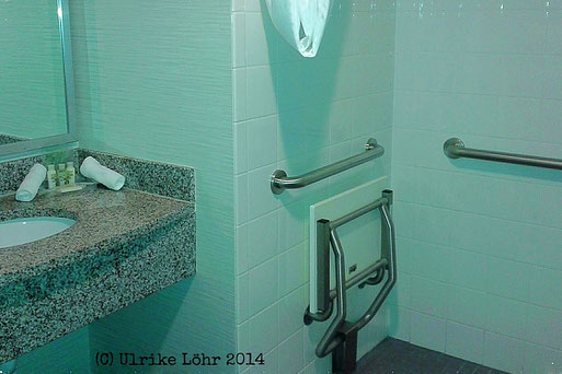barrierefreies Bad mit unterfahrbarer Dusche (roll in shower)