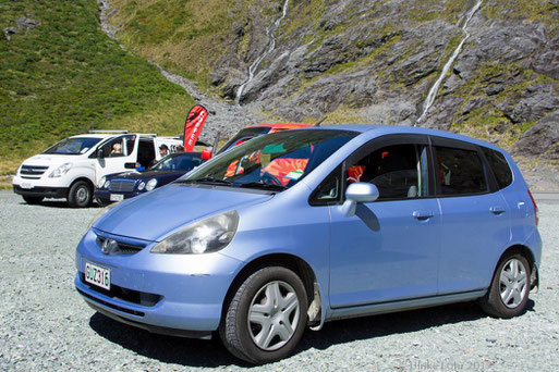 unser Mietwagen: Honda fit, 13 Jahre alt