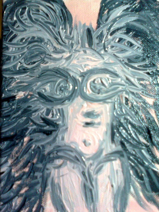 ANGELO NERO NUDO - 2011 olio su tela 13 x 18