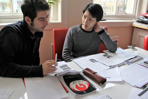 classmates studying