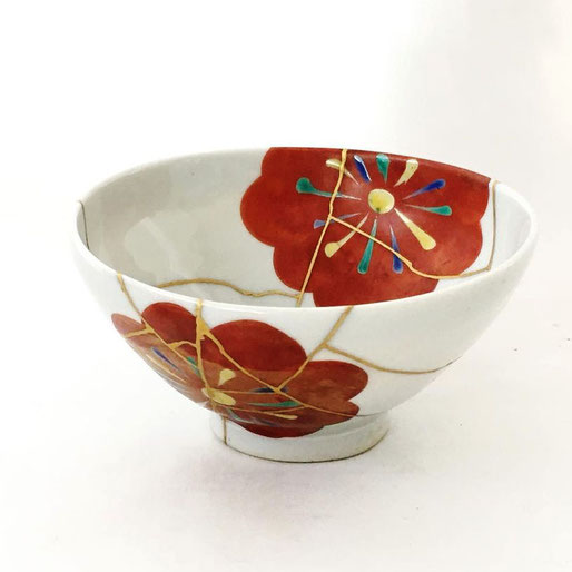 cafe au lait bowl repaired by gintsugi 割れ　銀継ぎ　金継ぎ　kintsugi gintsugi kintsukuroi kin-tsukuro