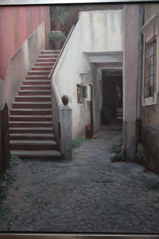 Escalera y patio. Chinchón.