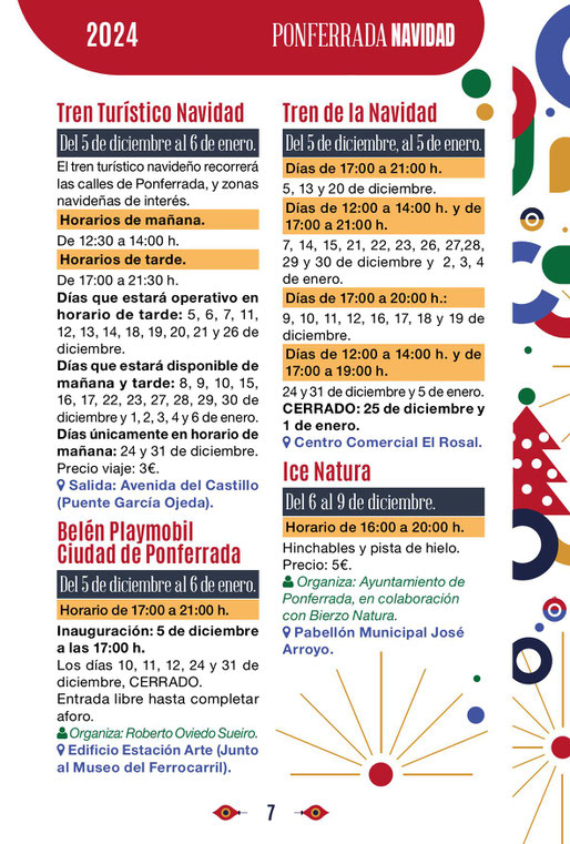 Programa de la Navidad en Ponferrada