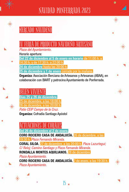 Programa de la Navidad en Ponferrada