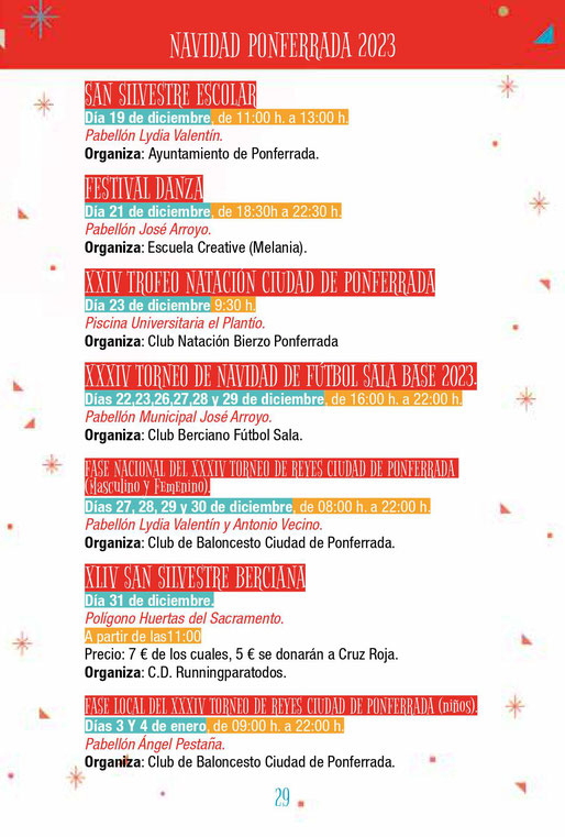 Programa de la Navidad en Ponferrada