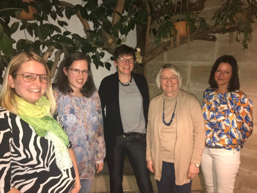 neu gewählter Vorstand: Katharina Haag, Christine Bielesch, Petra Abele (Vorstandsteam), Kornelia Wacker (Kassiererin) & Daniela Seber (Schriftführerin) 