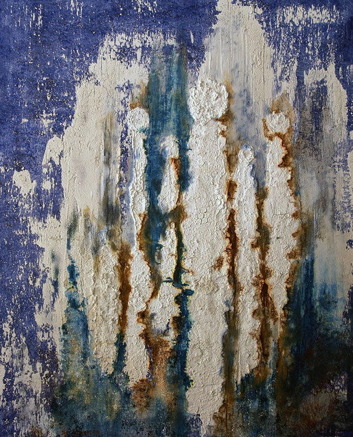 „Spiegelung“ / 2009 / Baumaterialien-Mischtechnik auf Leinwand 100 x 120 cm