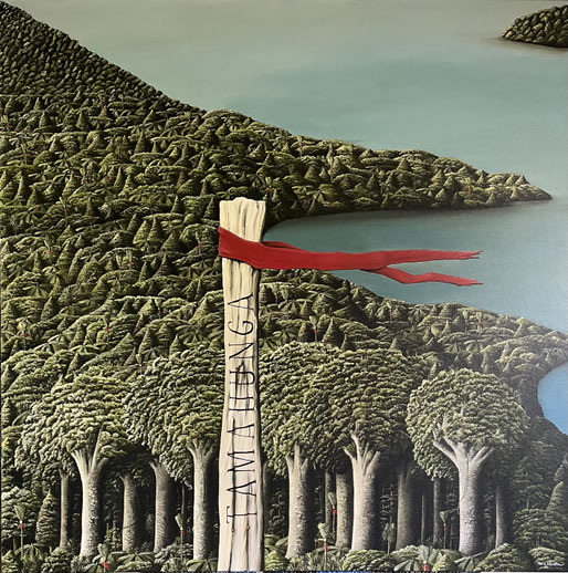 ' Tamahunga, Omaha', 80 x 80 cm oil on canvas 2023 SOLD