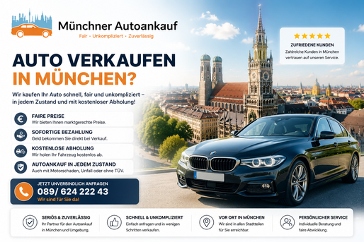 Autoankauf in München. Auto verkaufen zu bestpreisen in München