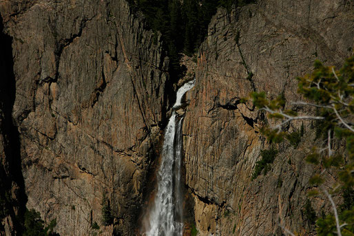 The majestic Bucking Mule Falls at Devil's Canyon, Bighorn Mountains