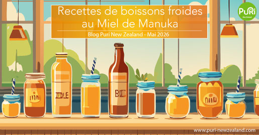 Miniature d'un article de blog de Puri New Zealand : HMF comparaison entre le miel et le café où on peut voir un bol avec du miel et une tasse à café
