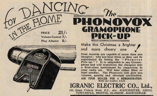 Igranic Phonovox pickup Advert, December 1930.