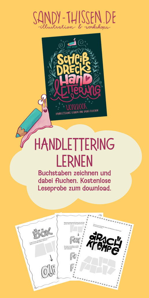 Handlettering Übungsheft mit Alphabeten und Übungen zum Buchstabenzeichnen