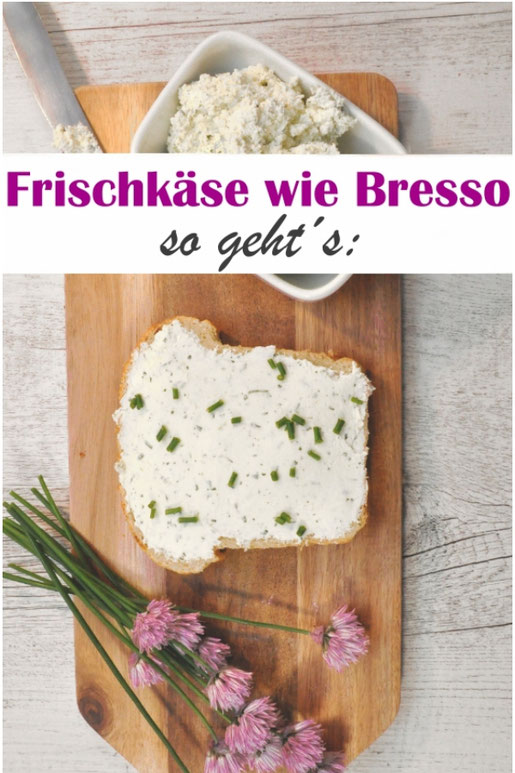 Frischkäse wie Bresso selber machen, Aufstrich, Frühstück, Brunch, Kräuterfrischkäse