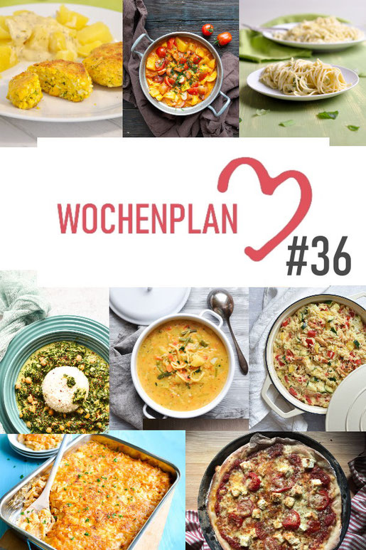 Was soll es die Woche bloß zu essen geben? Leckeres Gemüse, Pasta, Pizza oder lieber ein Curry oder Reisgericht? Hier kommt Wochenplan 36, Thermomix