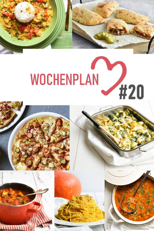 Was soll es die Woche bloß zu essen geben? Ich habe dir hier eine ganze Woche an leckeren Rezepten zusammengestellt - du kannst sie alle vegan oder vegetarisch kochen - der mix dich glücklich Wochenplan für den Thermomix - Nummer 20