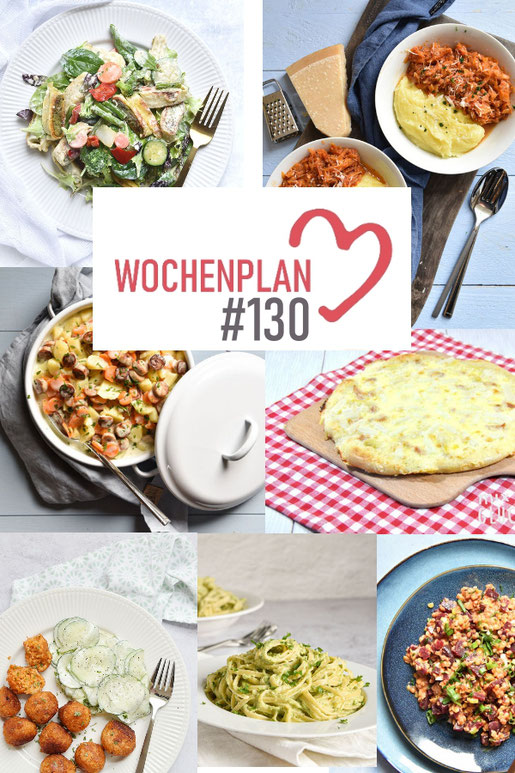 Was soll es die Woche bloß zu essen geben? Ich habe dir hier eine ganze Woche an leckeren Rezepten zusammengestellt - du kannst sie alle vegan oder vegetarisch kochen - der mix dich glücklich Wochenplan für den Thermomix - Nummer 130