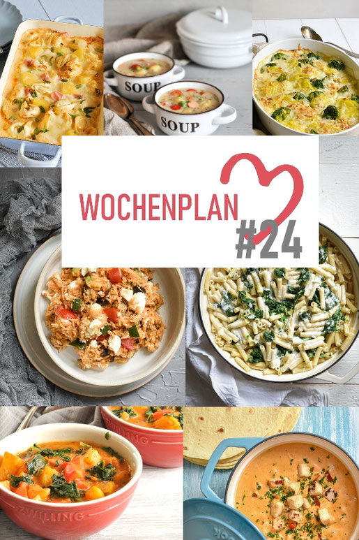 Was soll es die Woche bloß zu essen geben? Ich habe dir hier eine ganze Woche an leckeren Rezepten zusammengestellt - du kannst sie alle vegan oder vegetarisch kochen - der mix dich glücklich Wochenplan für den Thermomix - Nummer 24