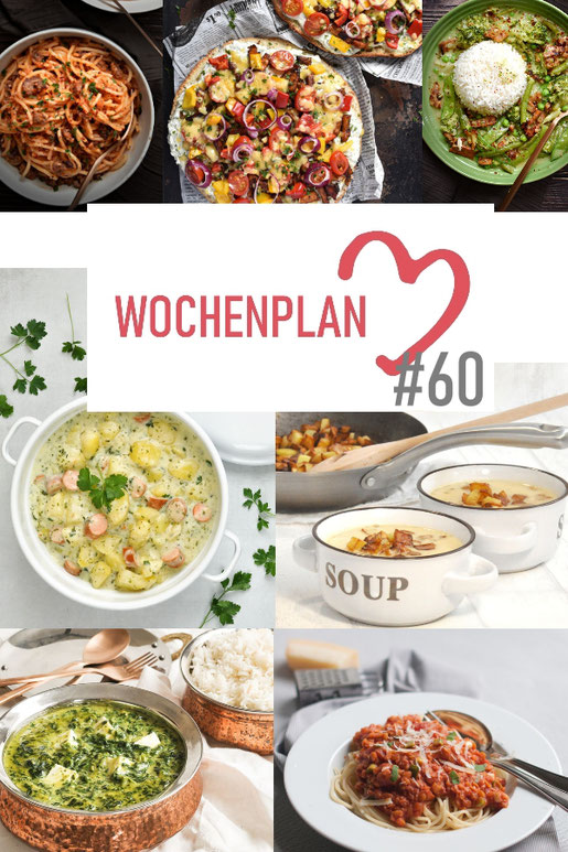 Was soll es die Woche bloß zu essen geben? Ich habe dir hier eine ganze Woche an leckeren Rezepten zusammengestellt - du kannst sie alle vegan oder vegetarisch kochen - der mix dich glücklich Wochenplan für den Thermomix - Nummer 60