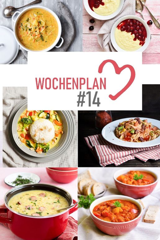 Was soll es die Woche bloß zu essen geben? Ich habe dir hier eine ganze Woche an leckeren Rezepten zusammengestellt - du kannst sie alle vegan oder vegetarisch kochen - der mix dich glücklich Wochenplan für den Thermomix - Nummer 14