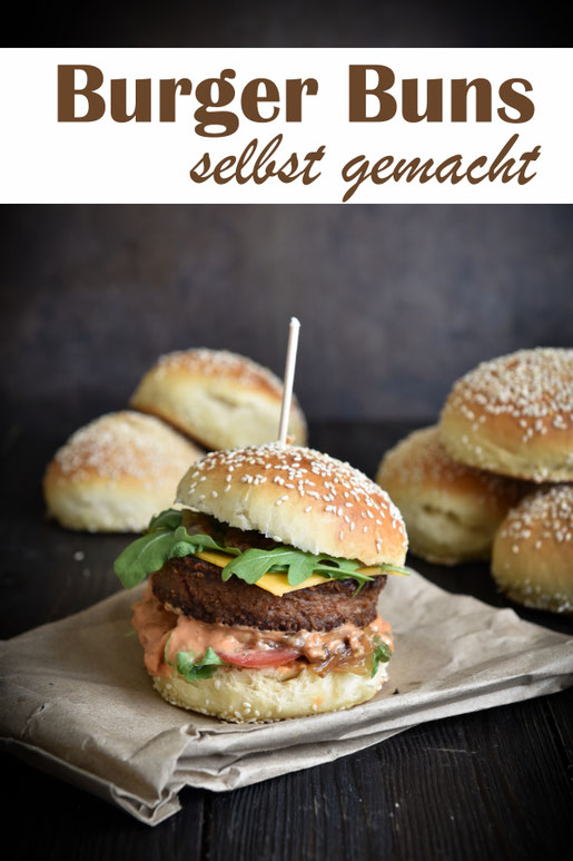 Selbst gemachte Burger Buns und leckere Burger Soße, Patty von Beyond Meat, vegetarisch, vegan machbar