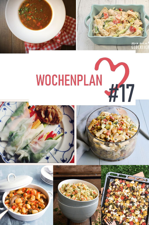 Was soll es die Woche bloß zu essen geben? Ich habe dir hier eine ganze Woche an leckeren Rezepten zusammengestellt - du kannst sie alle vegan oder vegetarisch kochen - der mix dich glücklich Wochenplan für den Thermomix - Nummer 17