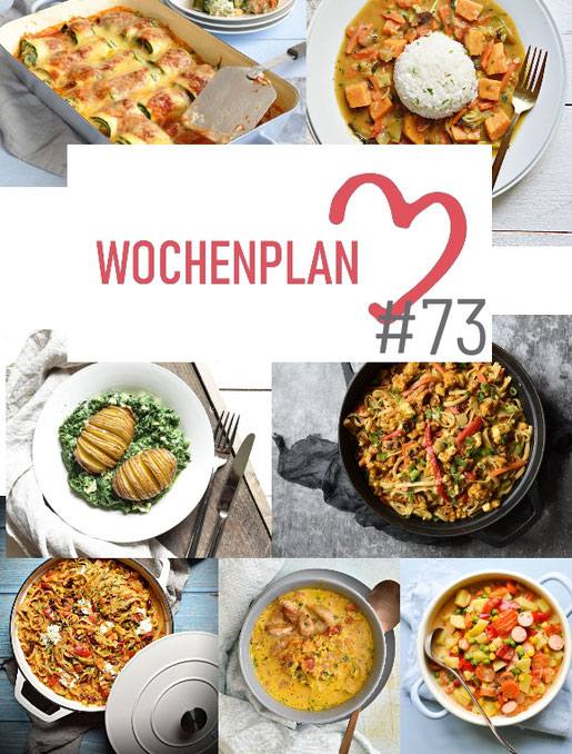 Was soll es die Woche bloß zu essen geben? Ich habe dir hier eine ganze Woche an leckeren Rezepten zusammengestellt - du kannst sie alle vegan oder vegetarisch kochen - der mix dich glücklich Wochenplan für den Thermomix - Nummer 73