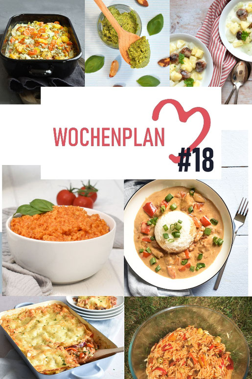 Was soll es die Woche bloß zu essen geben? Ich habe dir hier eine ganze Woche an leckeren Rezepten zusammengestellt - du kannst sie alle vegan oder vegetarisch kochen - der mix dich glücklich Wochenplan für den Thermomix - Nummer 18