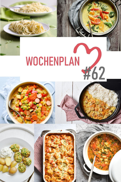 Was soll es die Woche bloß zu essen geben? Ich habe dir hier eine ganze Woche an leckeren Rezepten zusammengestellt - du kannst sie alle vegan oder vegetarisch kochen - der mix dich glücklich Wochenplan für den Thermomix - Nummer 62