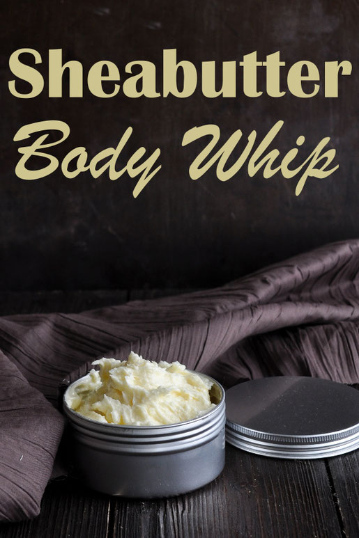 Sheabutter Body Whip ist eine Art Bodylotion aus Sheabutter Kokosöl und Jojobaöl, im Winter bei trockener Haut, dezent verwenden, auch bekannt als Sheasahne oder Körpersahne