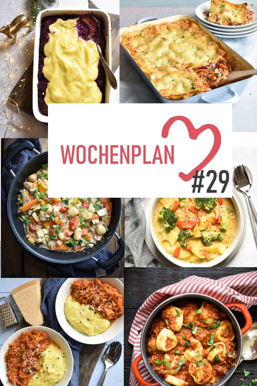 Was soll es die Woche bloß zu essen geben? Ich habe dir hier eine ganze Woche an leckeren Rezepten zusammengestellt - du kannst sie alle vegan oder vegetarisch kochen - der mix dich glücklich Wochenplan für den Thermomix - Nummer 28