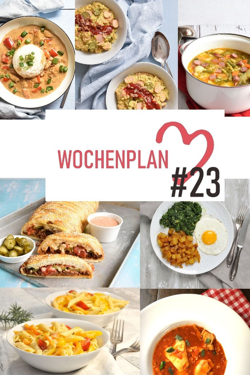 Was soll es die Woche bloß zu essen geben? Ich habe dir hier eine ganze Woche an leckeren Rezepten zusammengestellt - du kannst sie alle vegan oder vegetarisch kochen - der mix dich glücklich Wochenplan für den Thermomix - Nummer 23