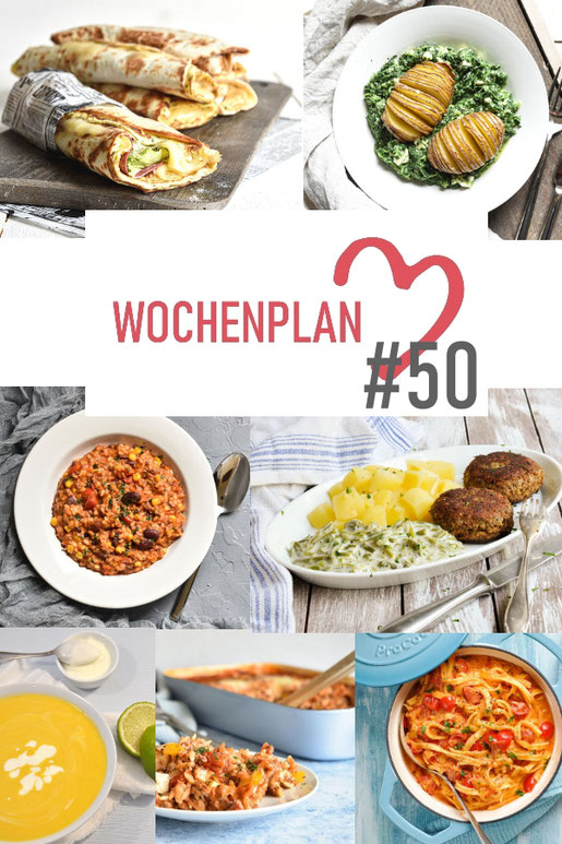 Was soll es die Woche bloß zu essen geben? Ich habe dir hier eine ganze Woche an leckeren Rezepten zusammengestellt - du kannst sie alle vegan oder vegetarisch kochen - der mix dich glücklich Wochenplan für den Thermomix - Nummer 50