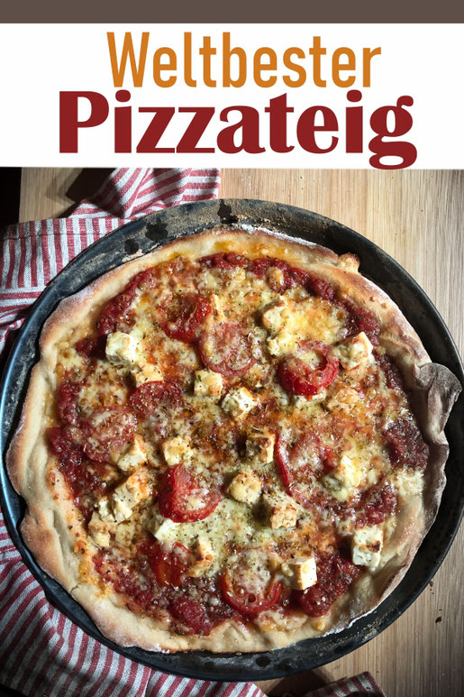 Wenn ihr diesen weltbesten Pizzateig gemacht habt, wollt ihr nie wieder einen anderen machen, versprochen! Damit bekommt ihr knusprig dünne italienische Pizza oder auch dickere Pizza, Thermomix
