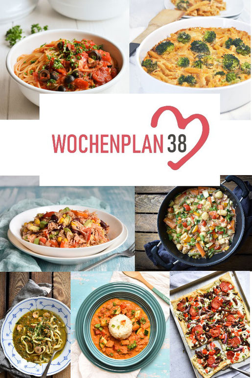 Was soll es die Woche bloß zu essen geben? Leckeres Gemüse, Pasta, Pizza oder lieber ein Curry oder Reisgericht? Hier kommt Wochenplan 38, Thermomix