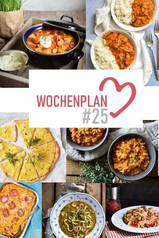 Was soll es die Woche bloß zu essen geben? Ich habe dir hier eine ganze Woche an leckeren Rezepten zusammengestellt - du kannst sie alle vegan oder vegetarisch kochen - der mix dich glücklich Wochenplan für den Thermomix - Nummer 25